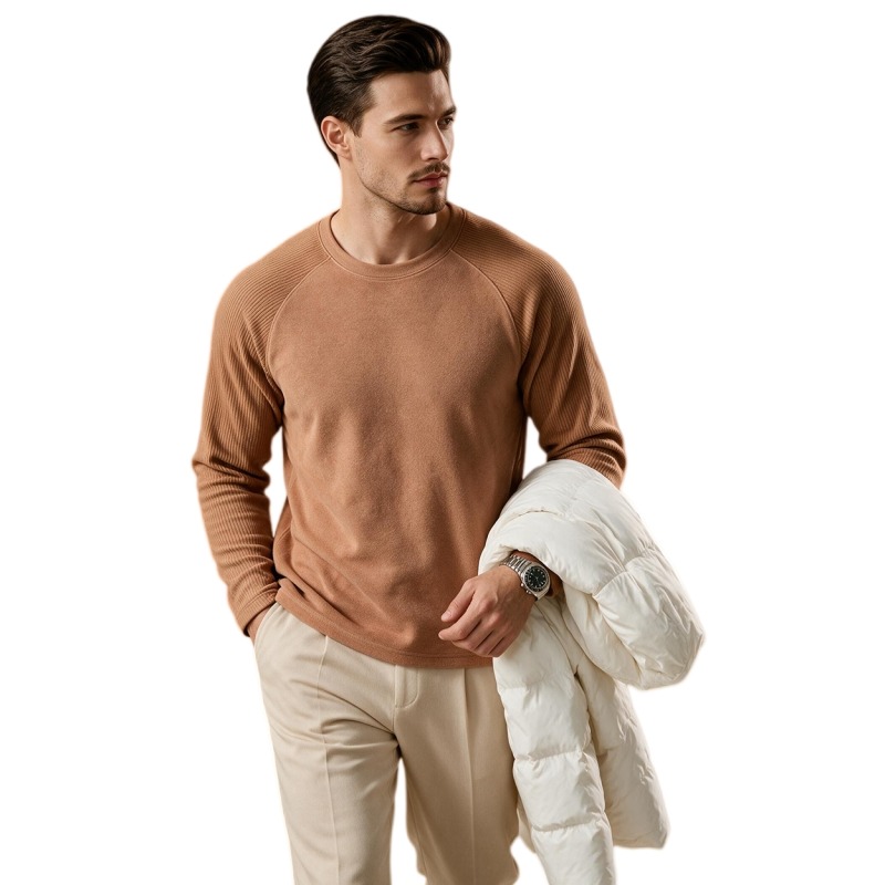 Men Fleece Lined Wool Crew Nec - огляд і ціна Undershirt Crew Neck