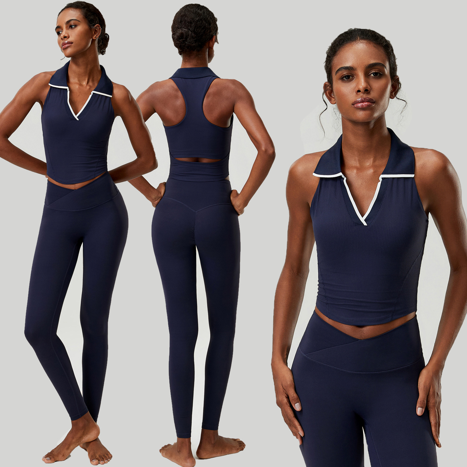 Women 2 PCS Yoga Set Ribbed Po - огляд і ціна Tank Top Ribbed