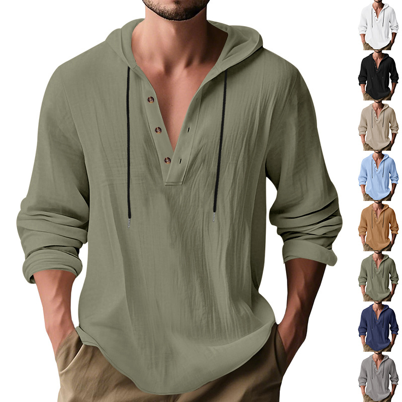 Hot Selling Men's Loose Linen  - огляд і ціна Undershirt Crew Neck