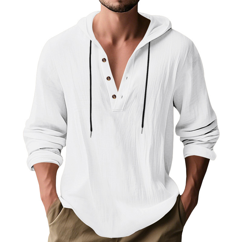 Hot Selling Men's Loose Linen  - огляд і ціна Undershirt Crew Neck