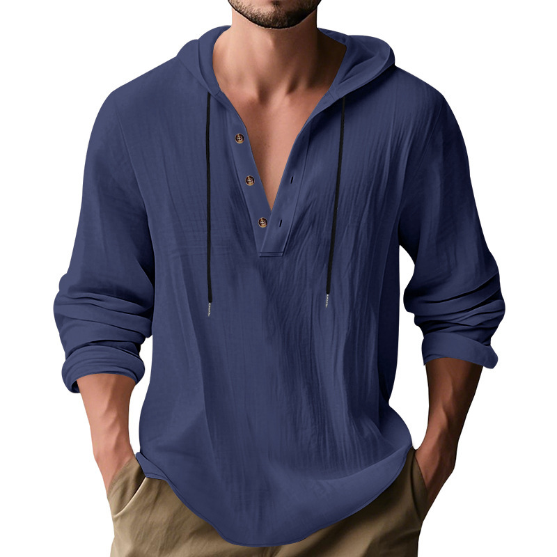 Hot Selling Men's Loose Linen  - огляд і ціна Undershirt Crew Neck